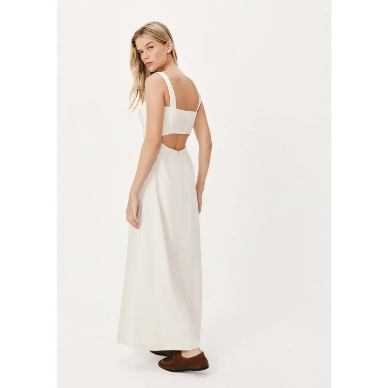 VESTIDO MIDI FEM CAQUI CLARO