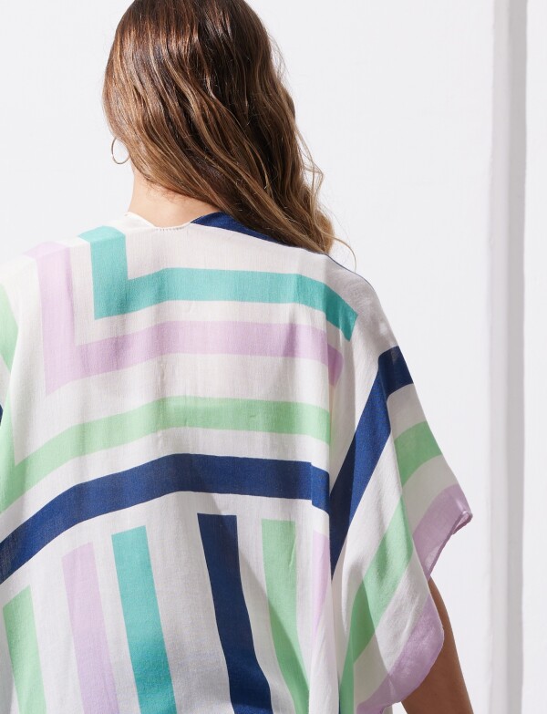 Kimono Lineas MULTI/AZUL
