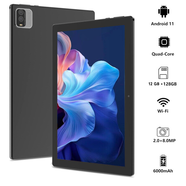 Tablet Cp20 12gb 128gb Teclado Mouse Estuche 10" NEGRO