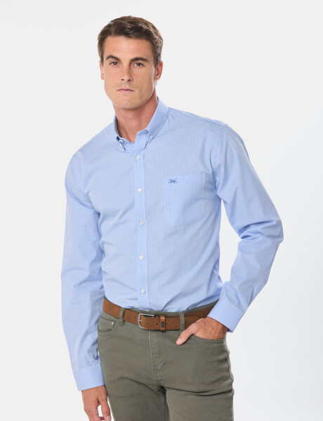 CAMISA CUADROS Celeste