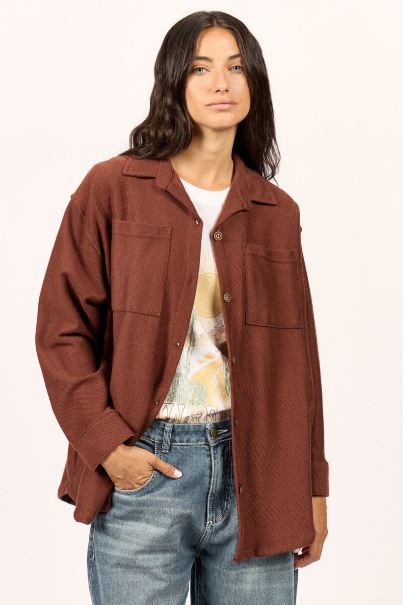 CAMISA THE SUN SHACKET H-marron