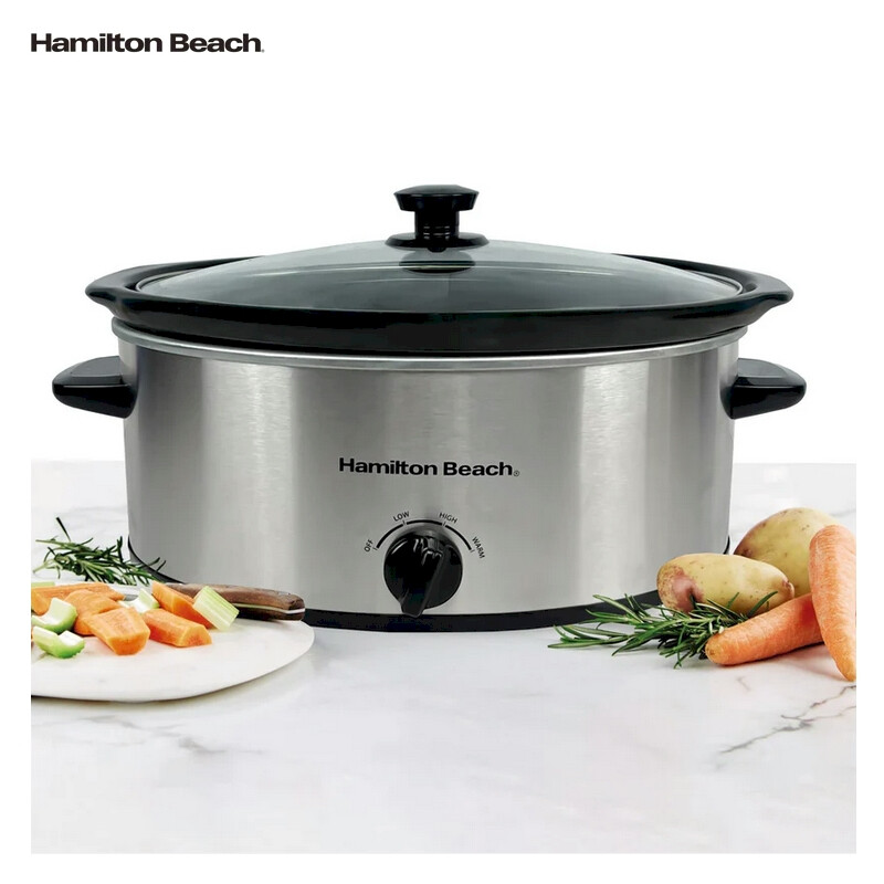 SLOW COOKER MANUAL PLATEADA DE 6,5 L Hamilton Beach SLOW COOKER MANUAL PLATEADA DE 6,5 L Hamilton Beach