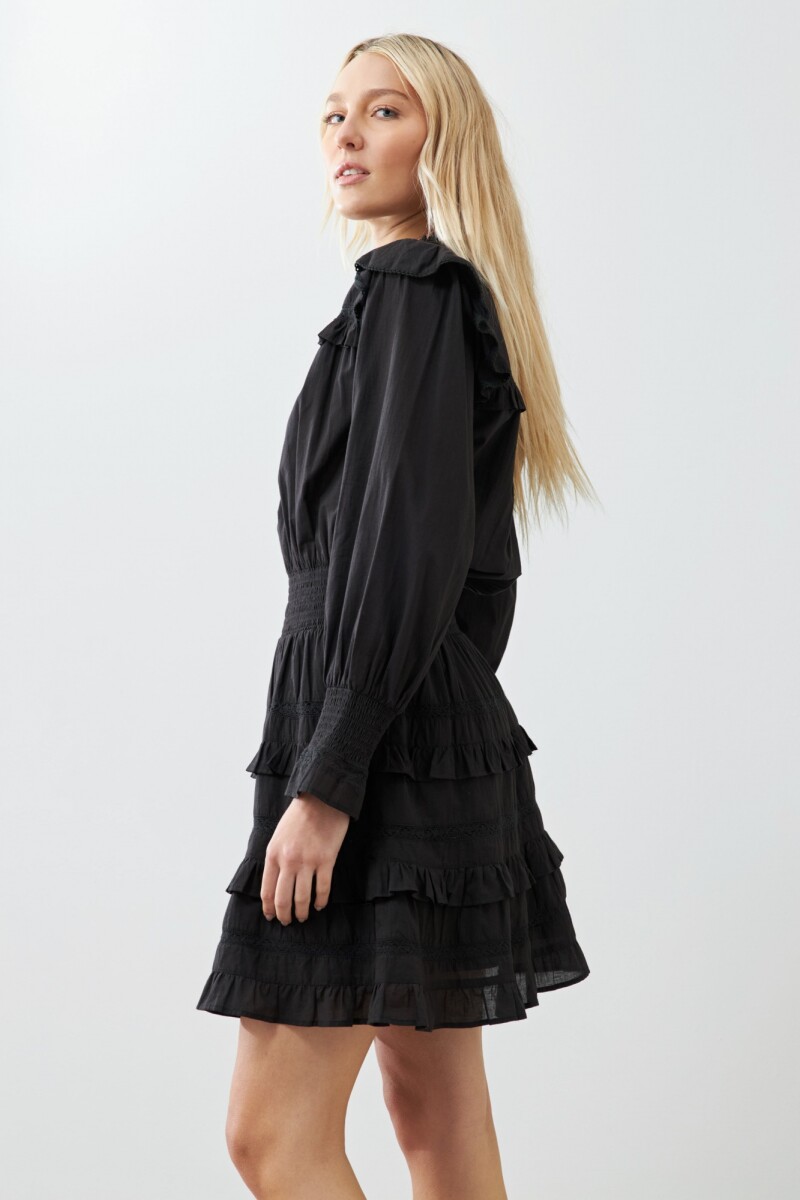 Vestido boho con volados negro
