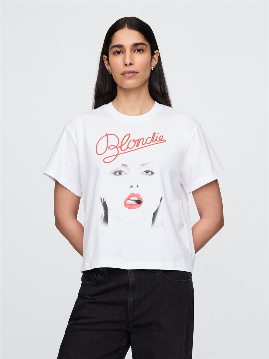 Remera Bandas Manga Corta Mujer - New Off White Opt1 