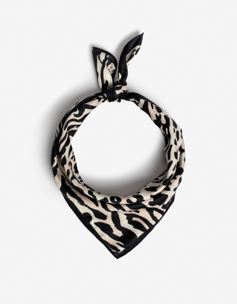 Pañuelos Raso Estampados Varios: Animal Print/Rayado/Flores Pañuelo Animal Print - Combinacion Tricolor