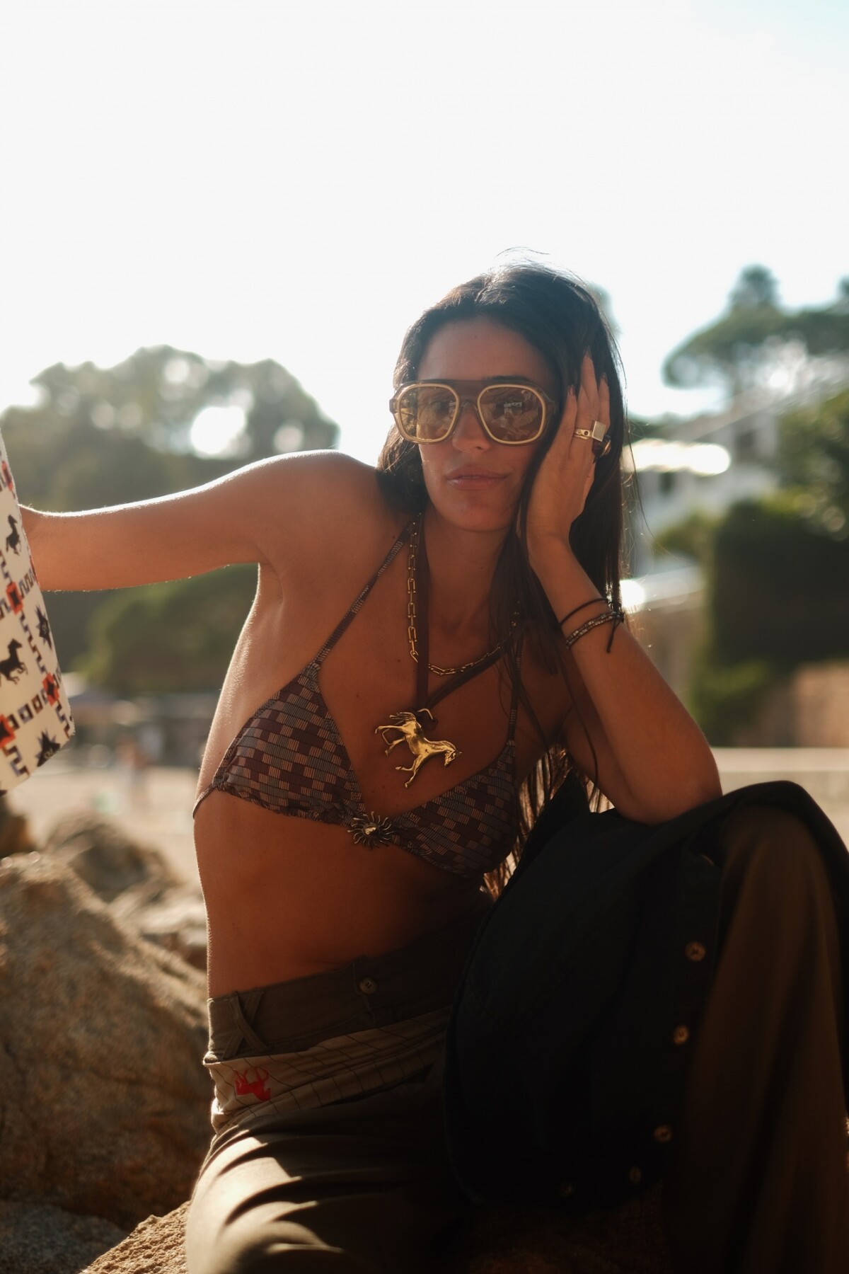 Horsy Necklace Chocolate / Plateado