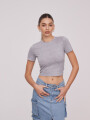 Remera Flored Gris Melange Medio
