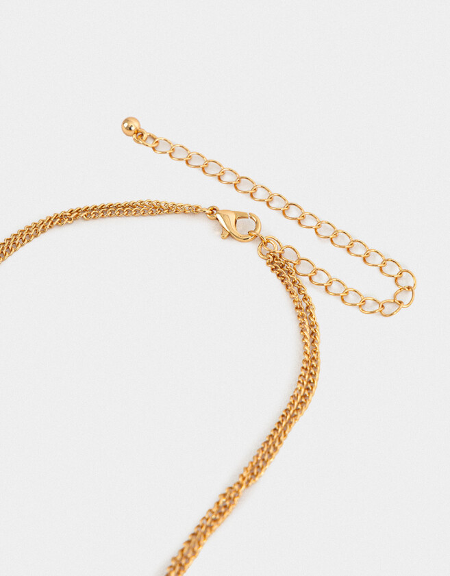 Collares Cortos Collar Corto Bañado En Oro - Dorado