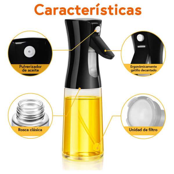 Pulverizador de Aceite 220 ml HMJ055 | Spray de Cocina Saludable, Preciso y Reutilizable para Air Fryer y Ensaladas Negro Pulverizador de Aceite 220 ml HMJ055 | Spray de Cocina Saludable, Preciso y Reutilizable para Air Fryer y Ensaladas Negro