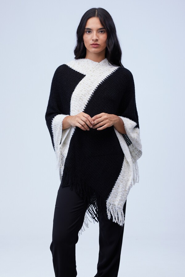 Poncho Brillo NEGRO/BLANCO