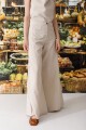PANTALON WIDE XL LINEN LUREX Beige