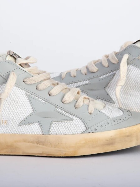 Golden Goose-Botines de cuero Mid Star Blanco