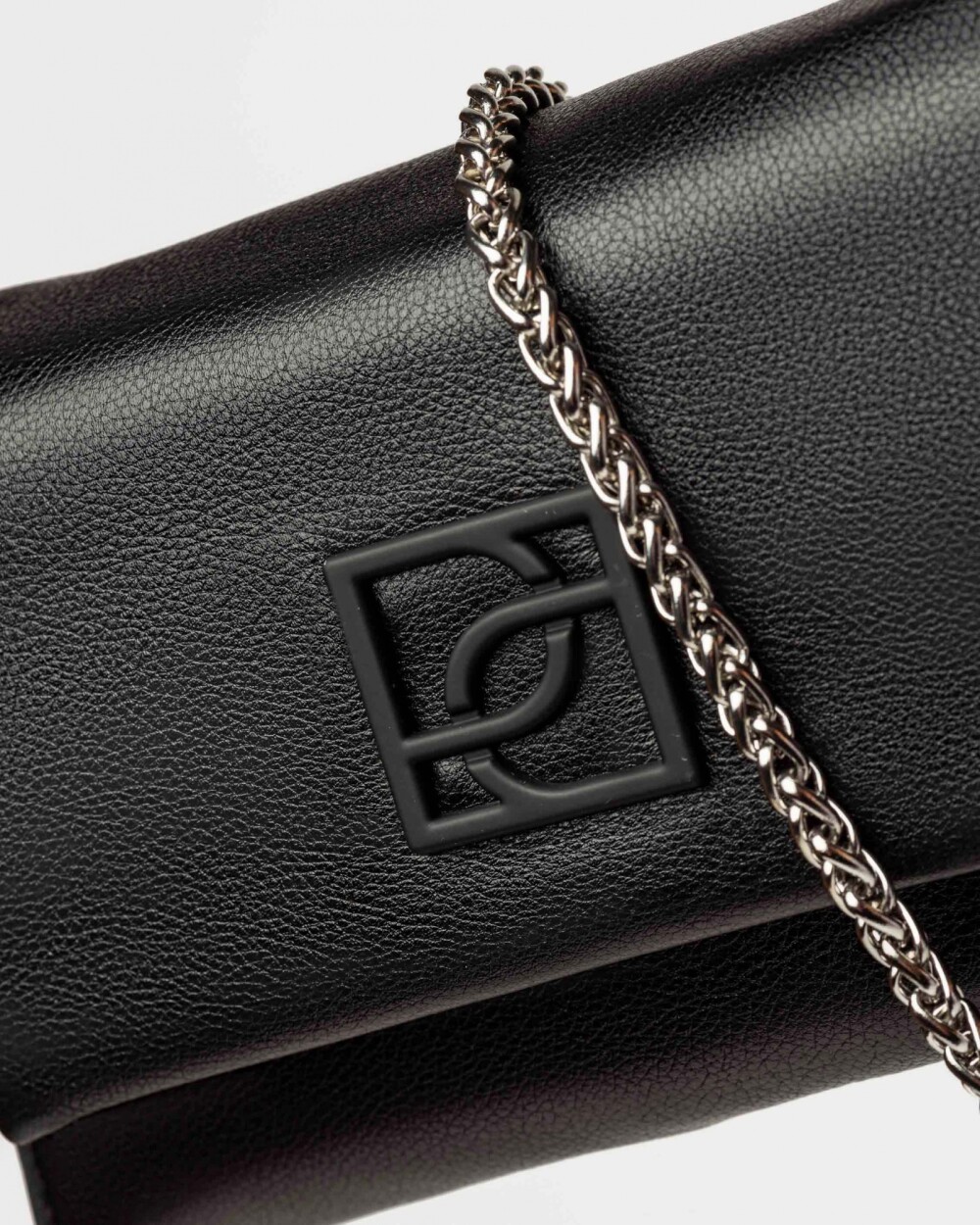 Mini bag Bloom en cuero graneado Negro