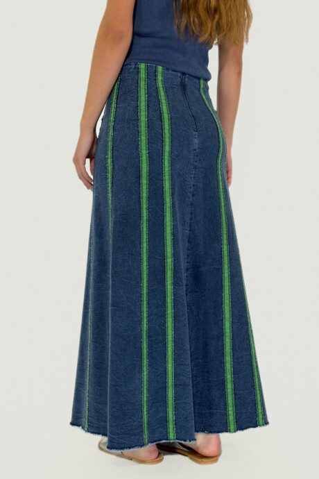 POLLERA CLARA Azul Y Verde