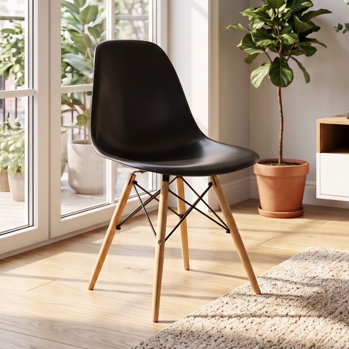 Silla de Comedor - Eames - Negro 