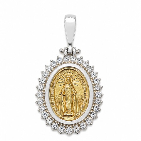 Medalla Virgen Milagrosa con zirconias Medalla Virgen Milagrosa con zirconias