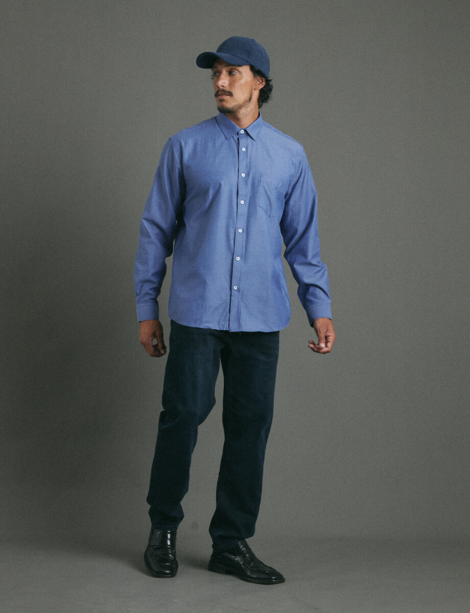 012625 CAMISA HARRINGTON LABEL Azul