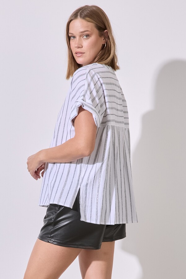 Blusa Algodon Lurex BLANCO/NEGRO