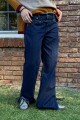 Jean Straight Belt Azul Oscuro