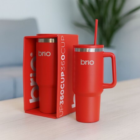 VASO TERMICO CON SORBITO 1200ML BRIO Rojo