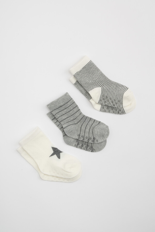 Pack x3 media soquete estampa Estrella Gris