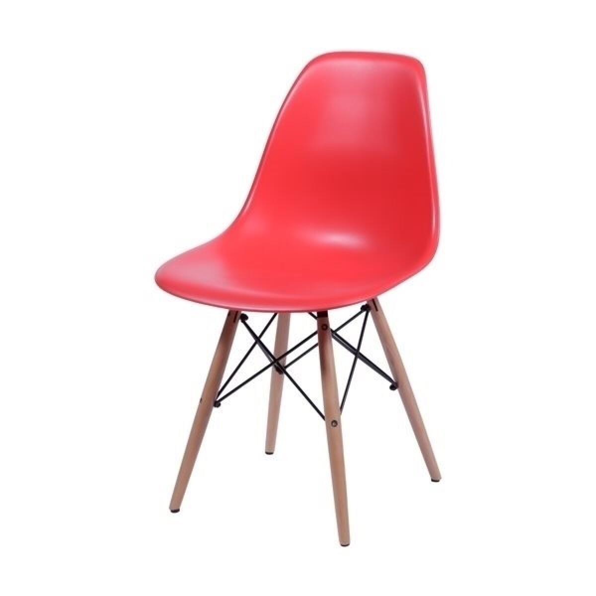 SILLA EAMES COMEDOR CON BASE EN MADERA ROJA 