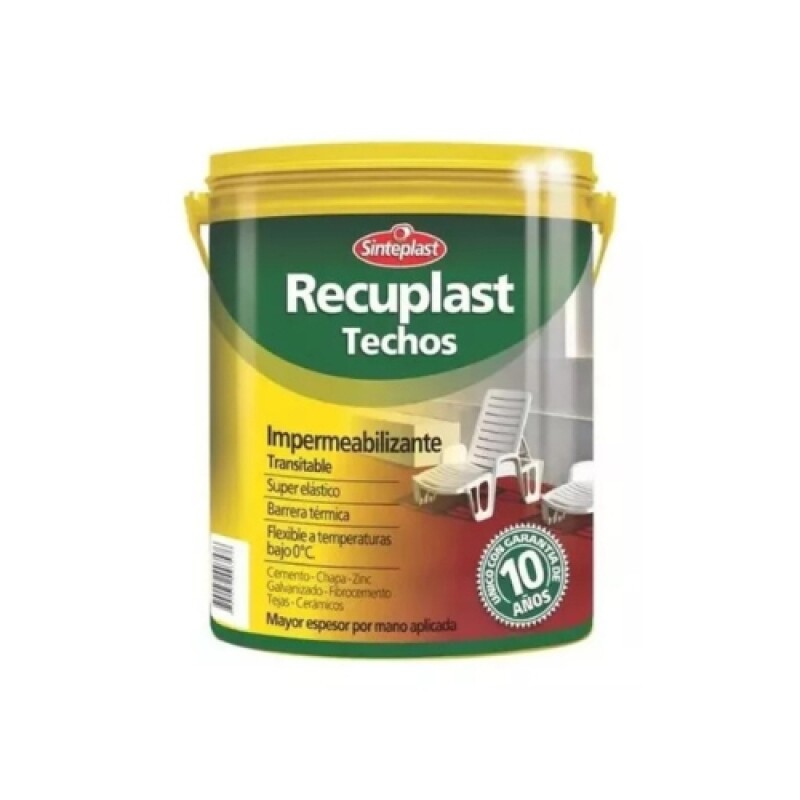 Impermeabilizante Sinteplast Recuplast Techos 4kg. Impermeabilizante Sinteplast Recuplast Techos 4kg.