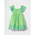 EYELET SMOCKED DRESS JULEP GREEN
