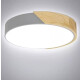 Luminaria Luz Fria Plafon Led Diám 30cm Metal Y Madera Gris