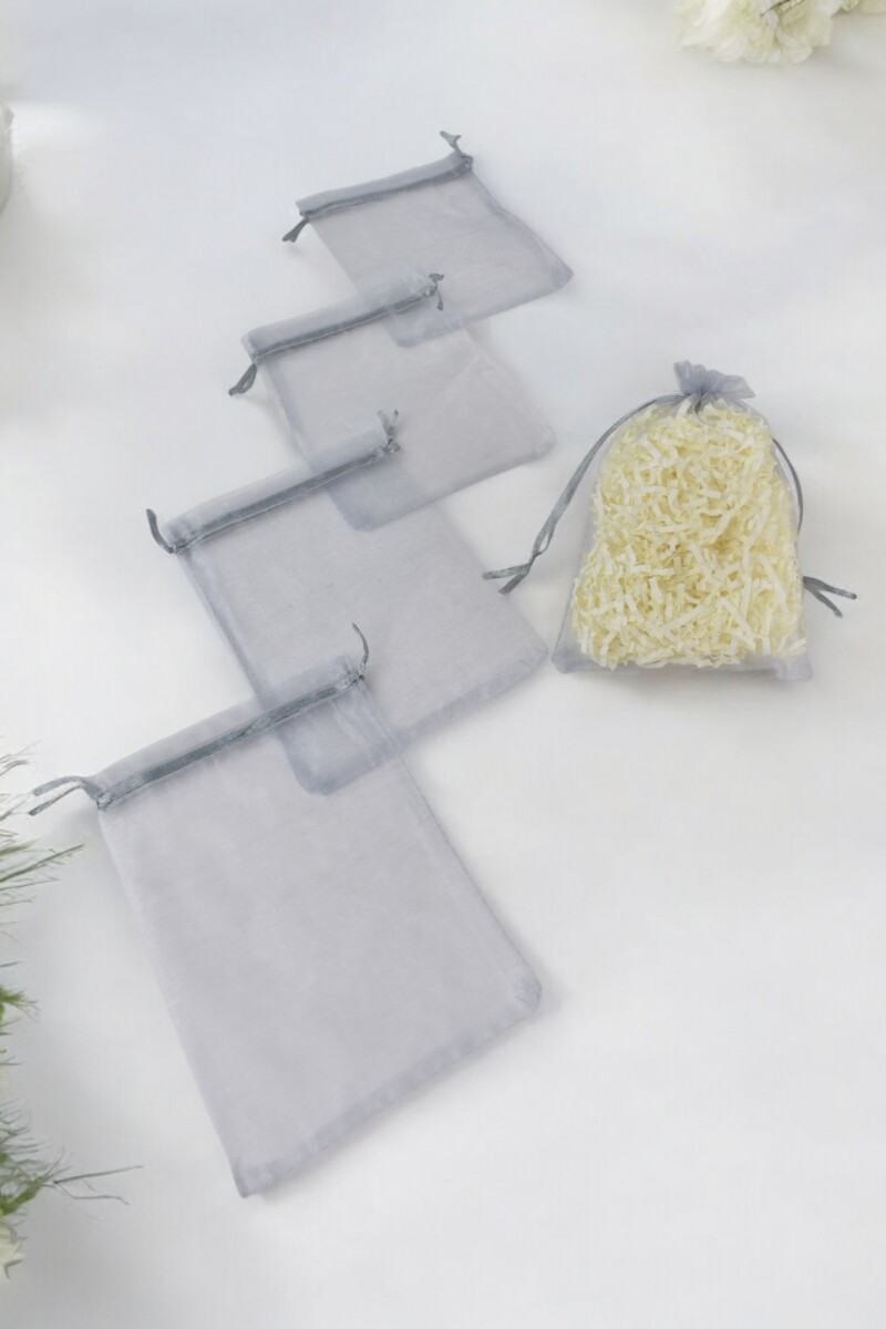 Pack x 100 - Bolsas organza 12x17 cm - PLATA 