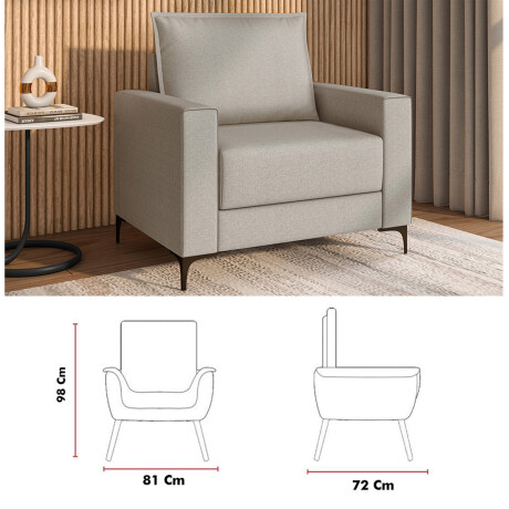 Sofá sillón 1 cuerpo - Patas en metal Sofá sillón 1 cuerpo - Patas en metal