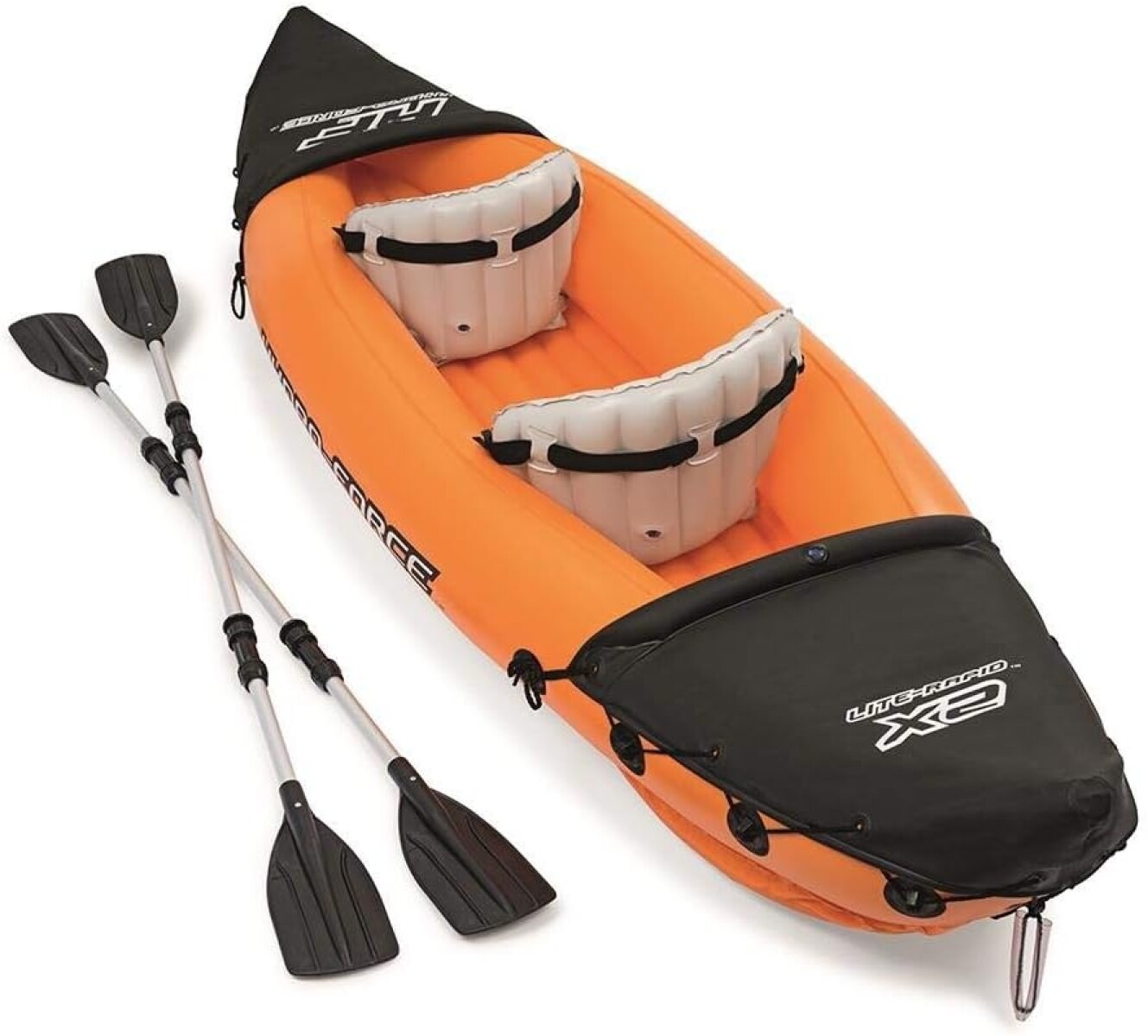 Kayak Inflable Bestway Para 2 Personas + Remos Calidad - Naranja 