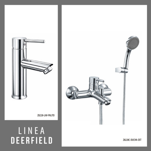 JUEGO DE GRIFERIA MONOCOMANDO BRILLO DEERFIELD CROMO