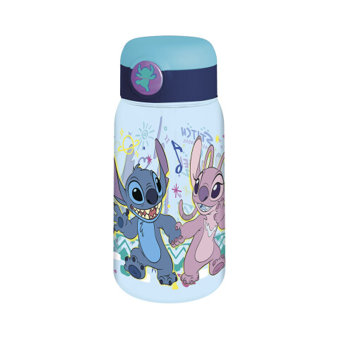 Botella Plástica Stitch Active con Pajita y Botón de Apertura 510 ml U