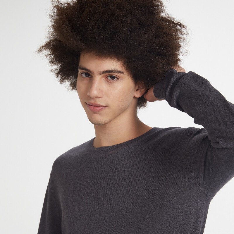 BLUSAO MASCULINO ADULTO (SWEATER) PRETO ESCURO