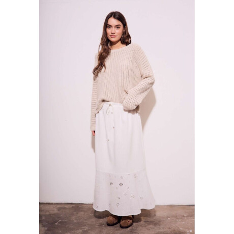 Falda Broderie Nacar