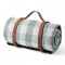 Manta De Picnic Playa Con Correa Cuero Pu 2x2 Metros Celeste