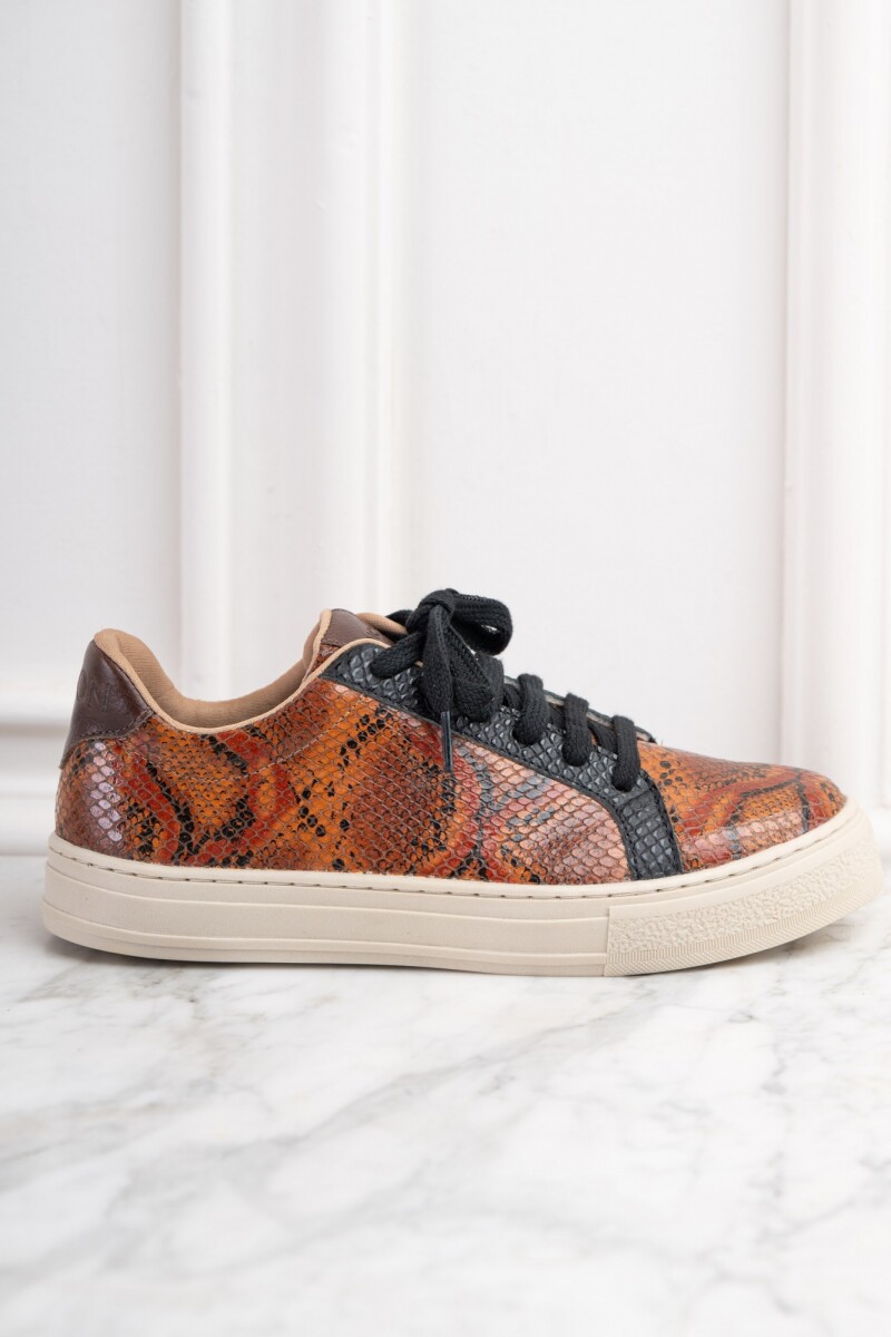 Zapatilla Snake Animal Print - Marron 