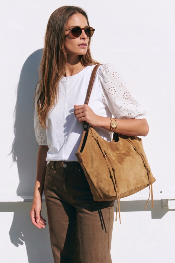 Travel Bag Gamuza Vegana Camel