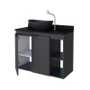 Mueble de baño suspendido Aster Negro 80 cm mesada granito sin bacha Mueble De Baño Suspendido Aster Negro 80 Cm Mesada Granito Sin Bacha