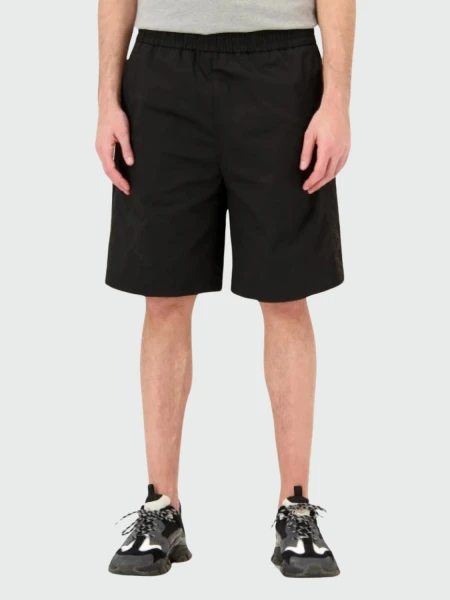 Moncler -Bermuda de agodón con cintura elastizada Negro