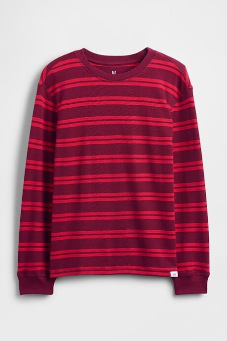 Remera Waffle Niño Red Stripes