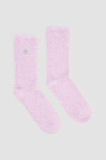 Medias mohair extra y bordado Lila