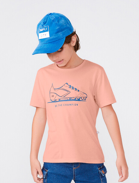 CAMISETA DE NIÑO MANGA CORTA CON ESTAMPA CORAL