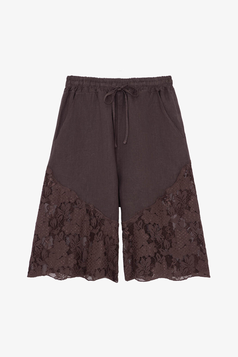BERMUDA ENCAJE Marron