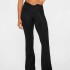 Pantalón Oasis High-Waisted Crossover Flare Mujer Black