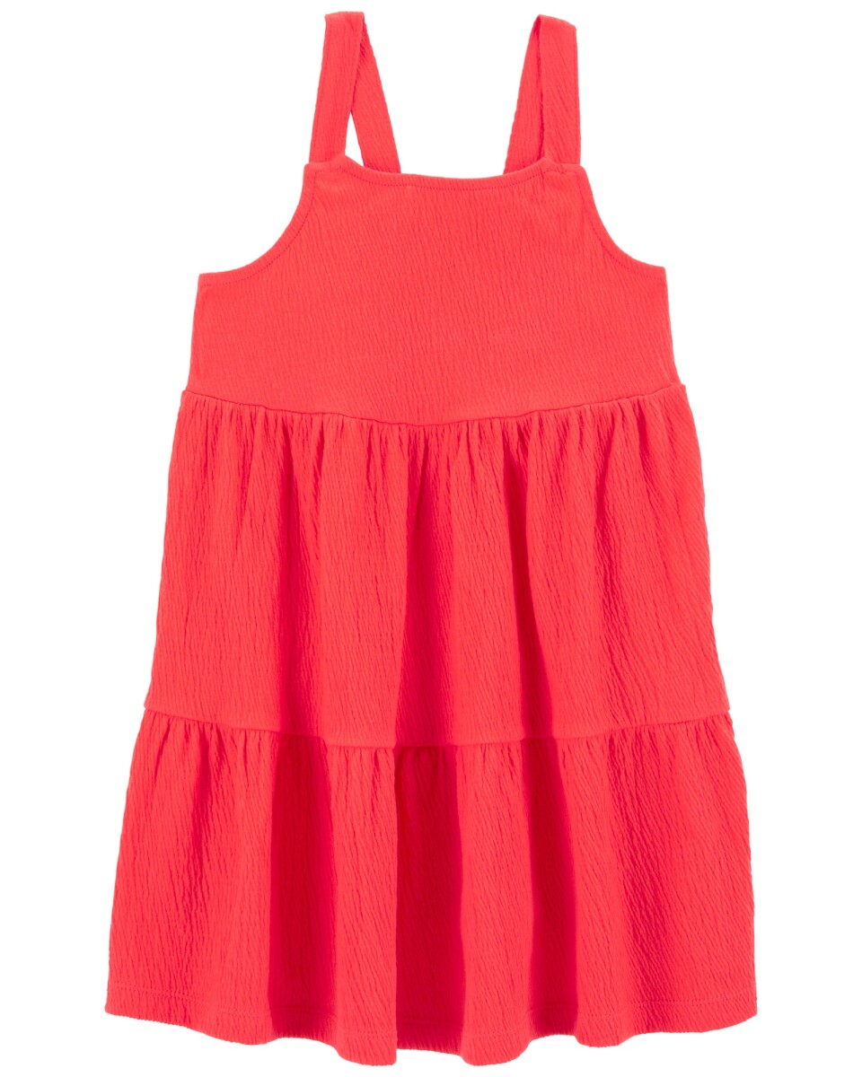 Vestido de jersey arrugado, escalonado 