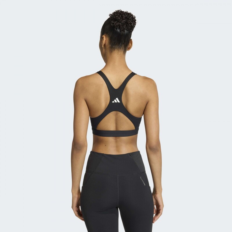 Top Adidas Optime Essentials Workout Soporte Alto Negro