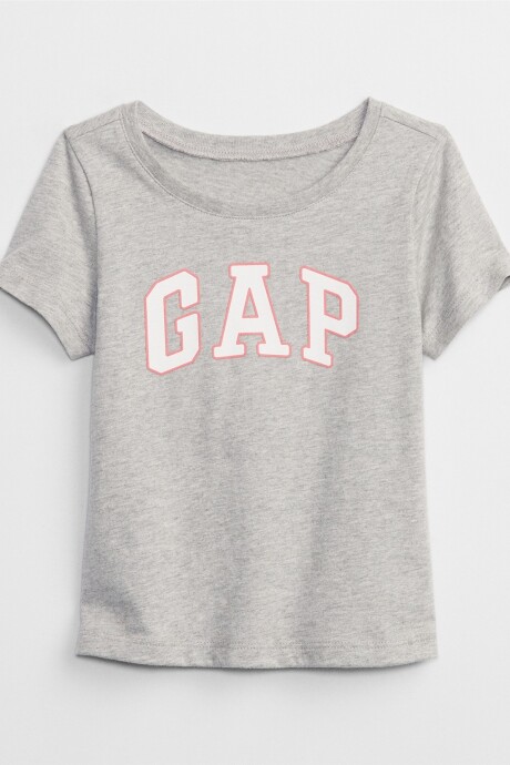 Remera Logo Gap Manga Corta Toddler Niña Light Heather Grey B08