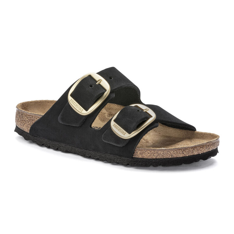 Sandalia Arizona Big Buckle Nubuck Leather - Estrecho Negro